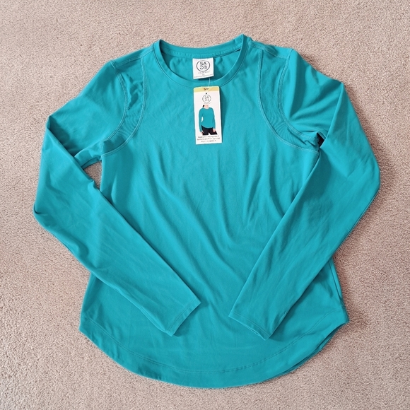 ❤️Sage Collective Active Top Teal Blue Women's Small Long Sleeve Tee Workout - Picture 13 of 13